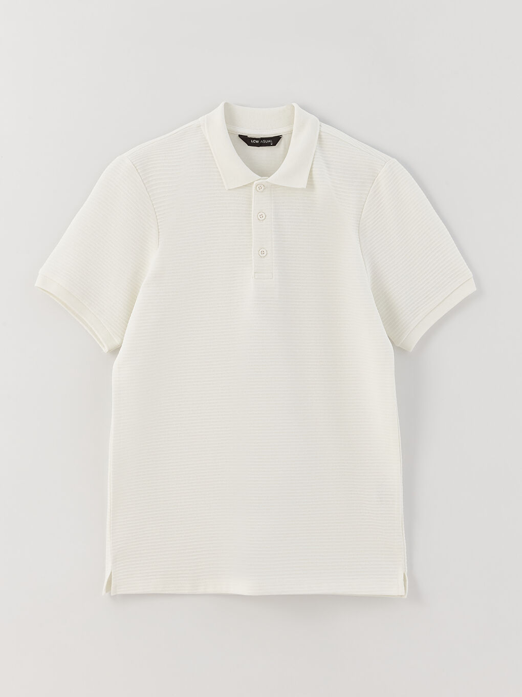 Ekru Polo Yaka Kısa Kollu Erkek Tişört-5