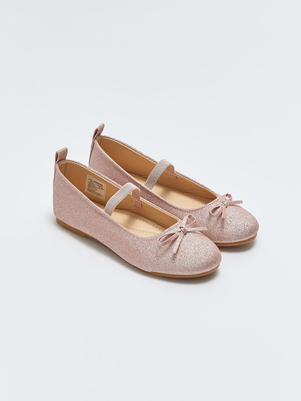 Pembe Simli Fiyonk Detaylı Kız Çocuk Babet