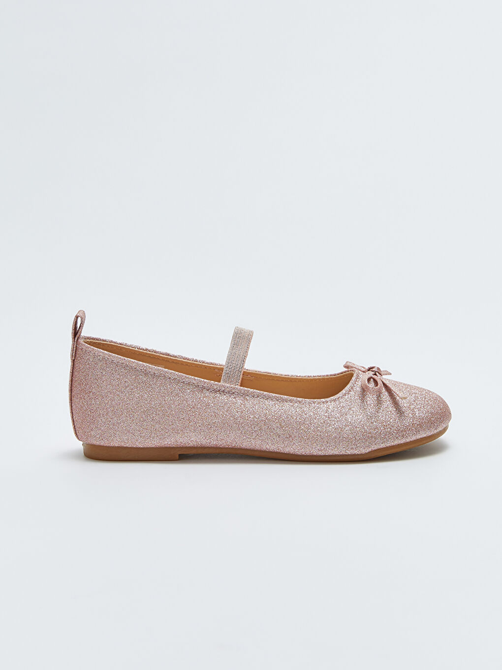 Pembe Simli Fiyonk Detaylı Kız Çocuk Babet-1