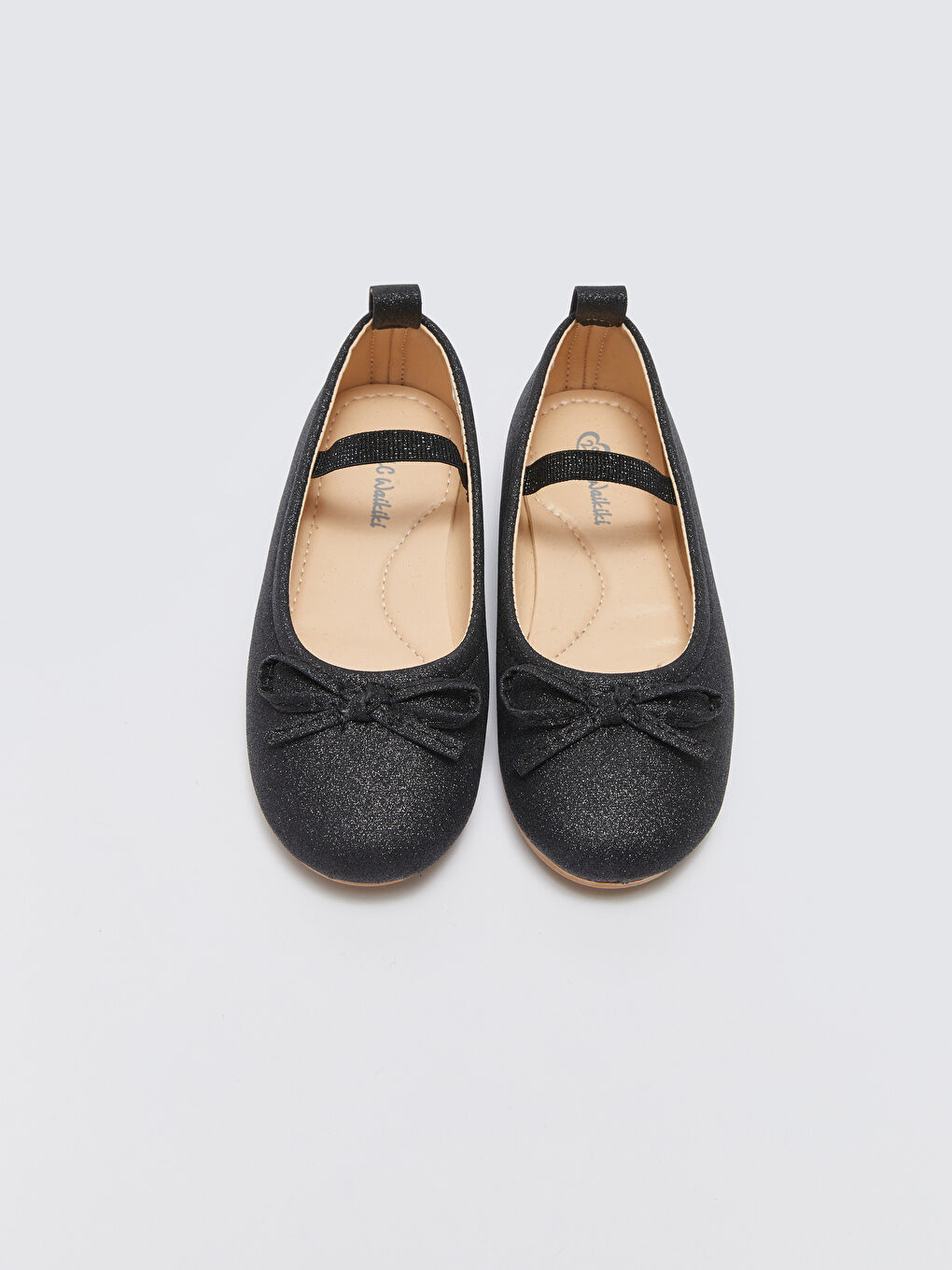 Siyah Simli Fiyonk Detaylı Kız Çocuk Babet-2