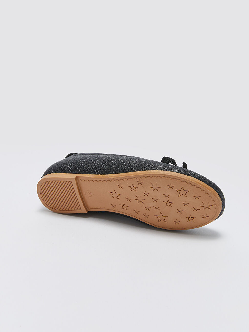 Siyah Simli Fiyonk Detaylı Kız Çocuk Babet-3