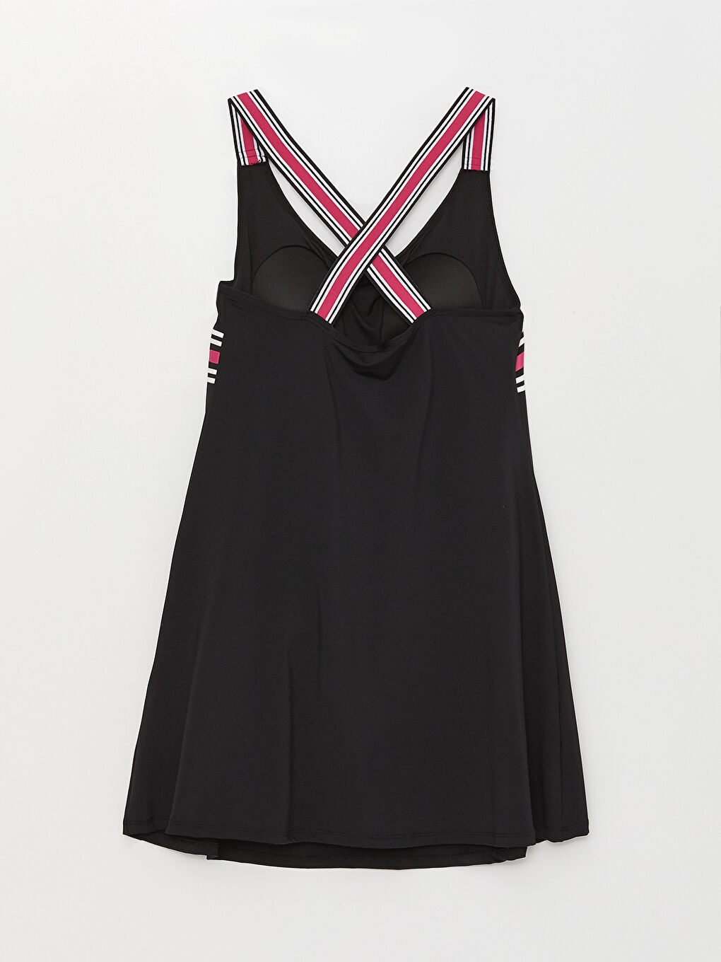 ملابس سباحة مخططة بياقة على شكل حرف U مع تنورة للسيدات-6