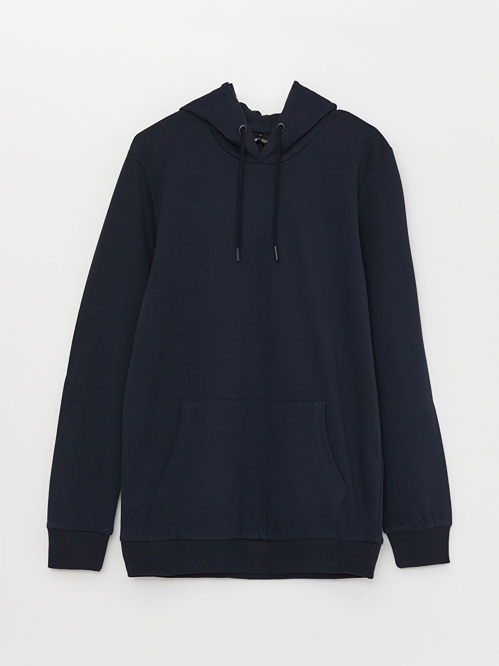 Lacivert Uzun Kollu Erkek Hoodie-5