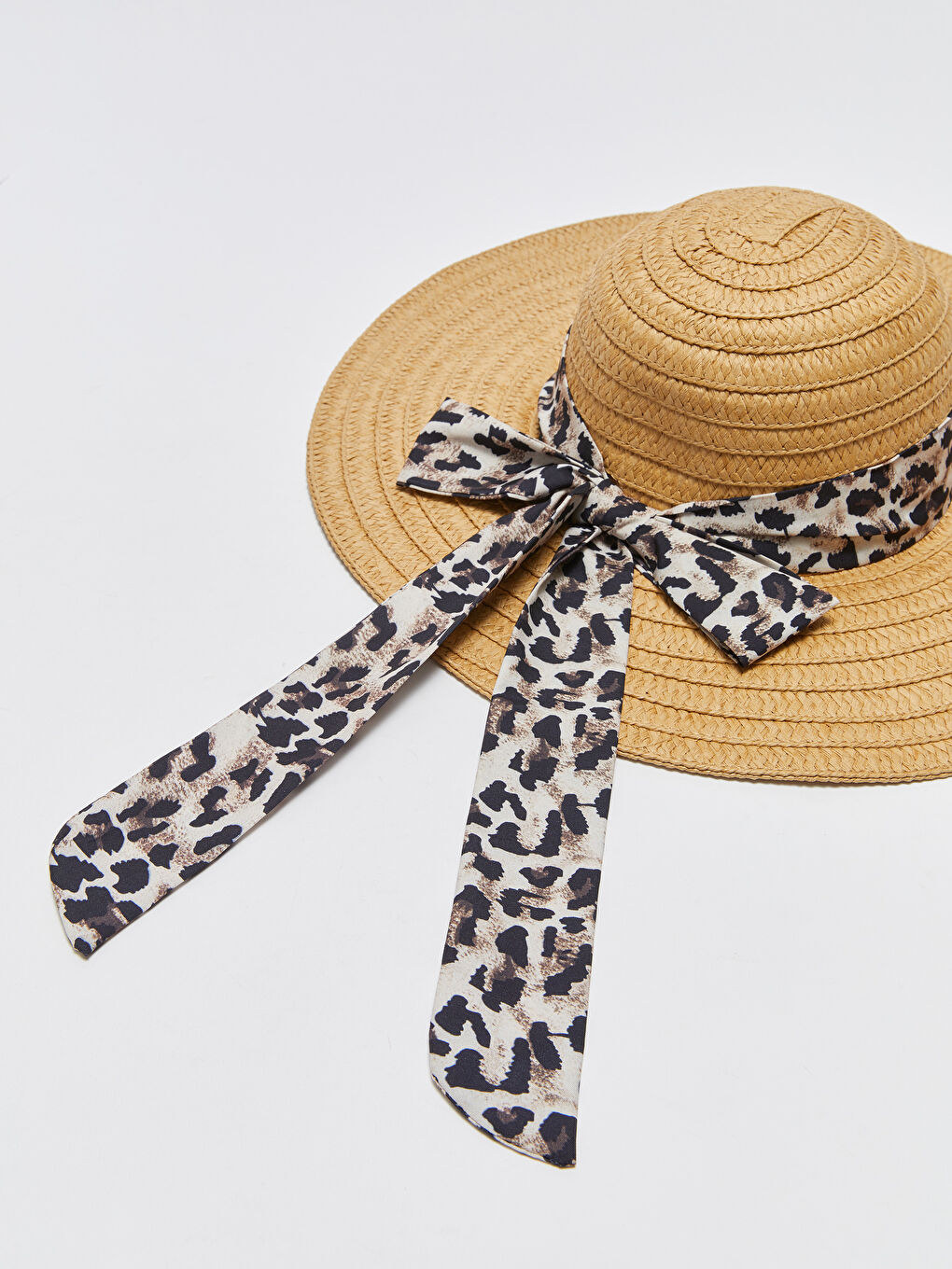 Bej Biyeli Kadın Hasır Fötr Şapka-5