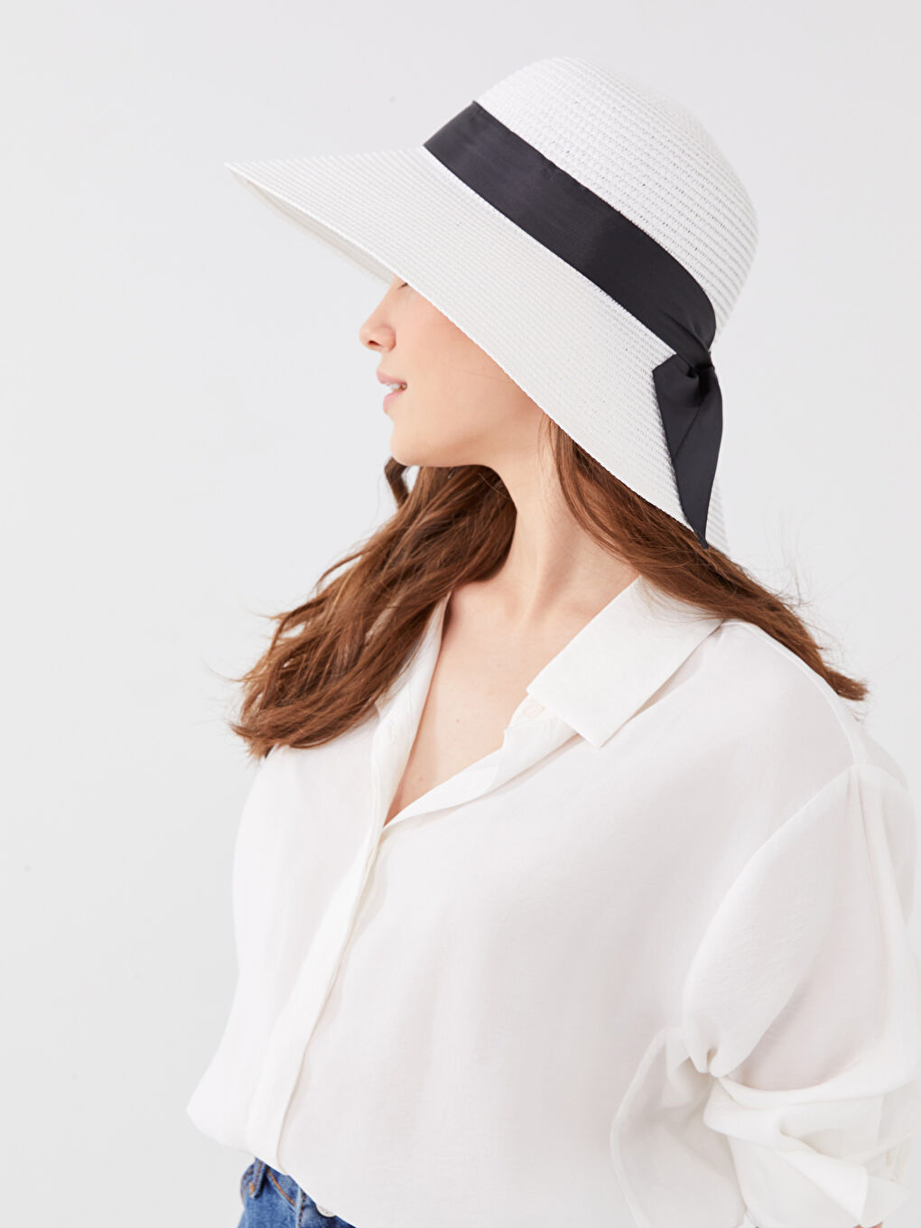 LCW ACCESSORIES Women's Straw Felt Fedora Hat -S3AV68Z8-FFB