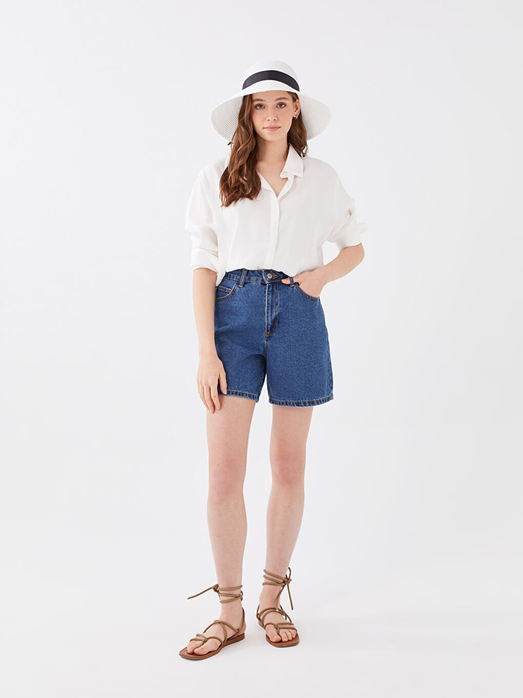 LCW ACCESSORIES Women's Straw Felt Fedora Hat -S3AV68Z8-FFB