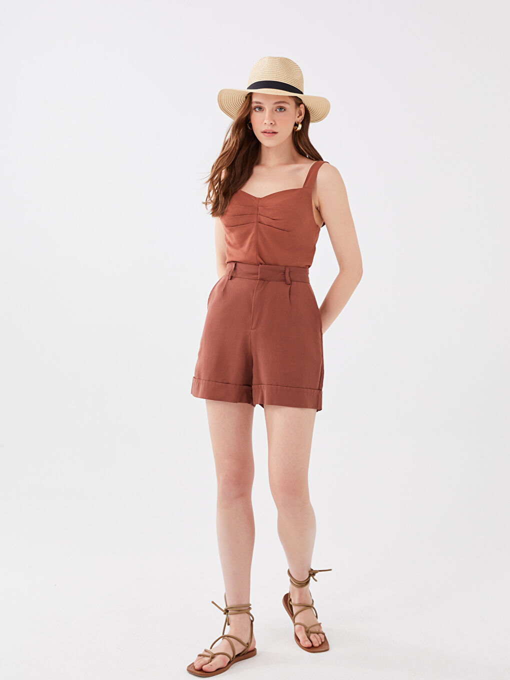 Women's Straw Felt Fedora Hat -S3AV70Z8-CR8