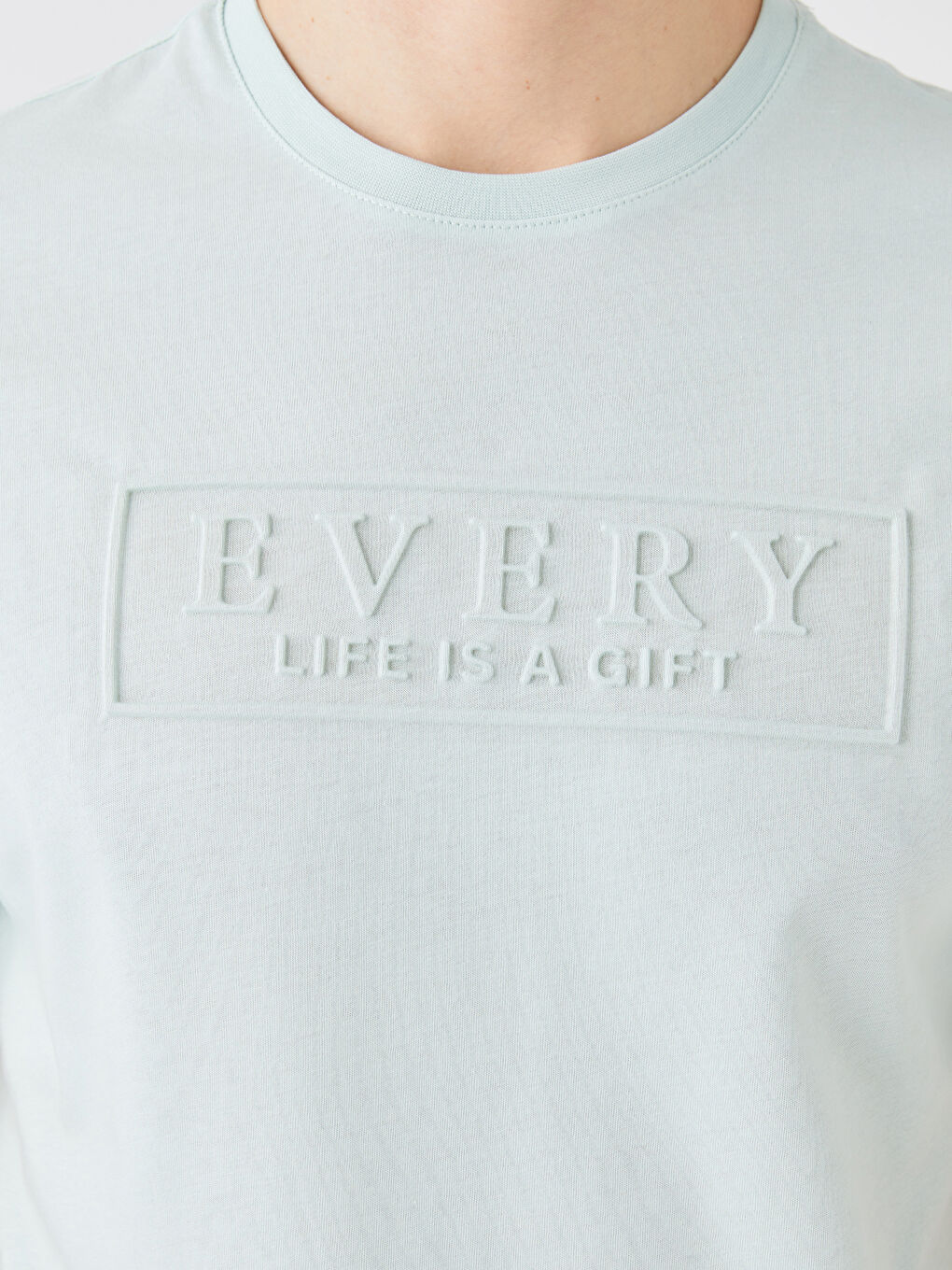 Yeşil Bisiklet Yaka Penye Erkek Tişört-3