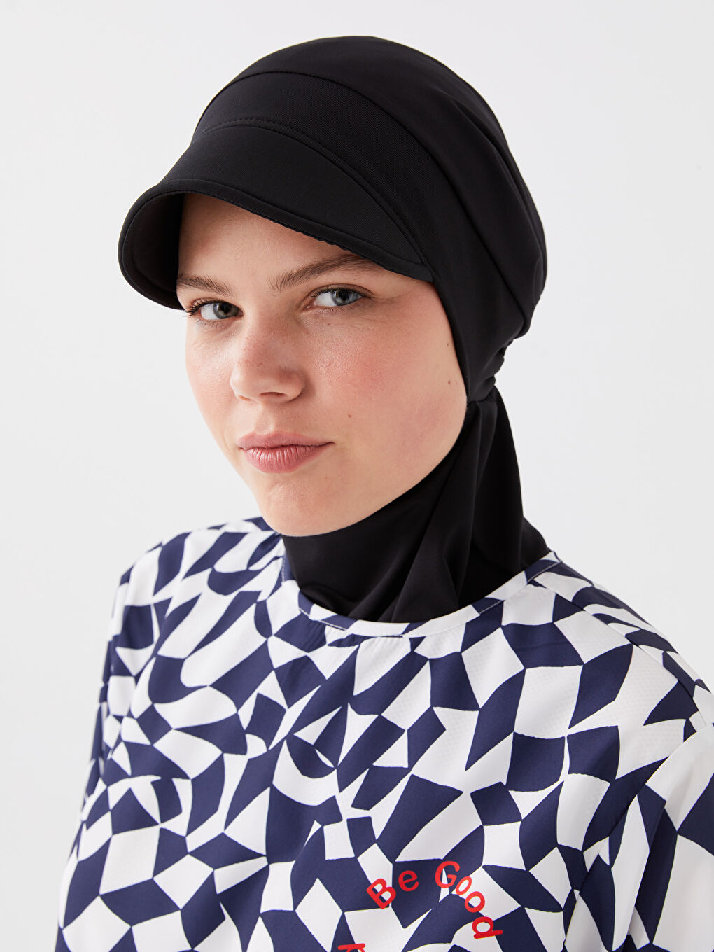 قبعة سباحة محجبة أسود امرأة -S3AV88Z8-CVL