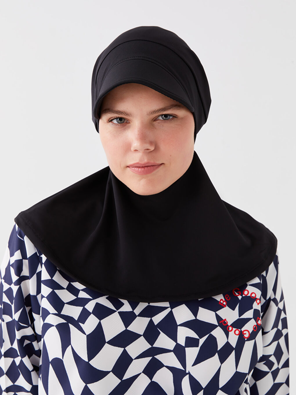 قبعة سباحة محجبة أسود امرأة -S3AV88Z8-CVL