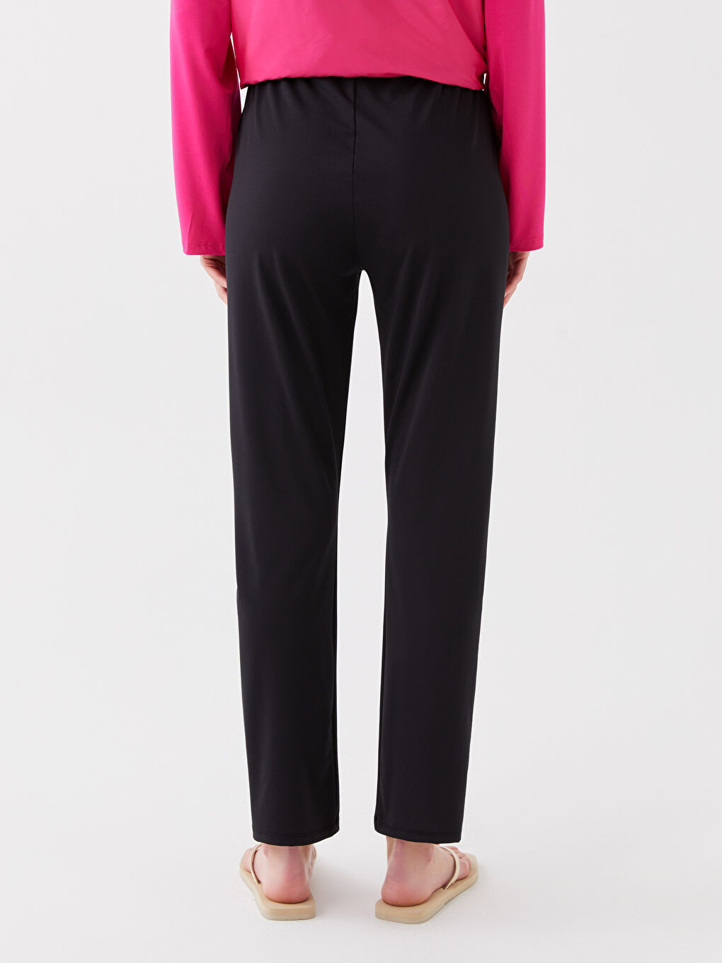 Siyah Kadın Beli Lastikli Düz Tesettür Mayo Altı-4