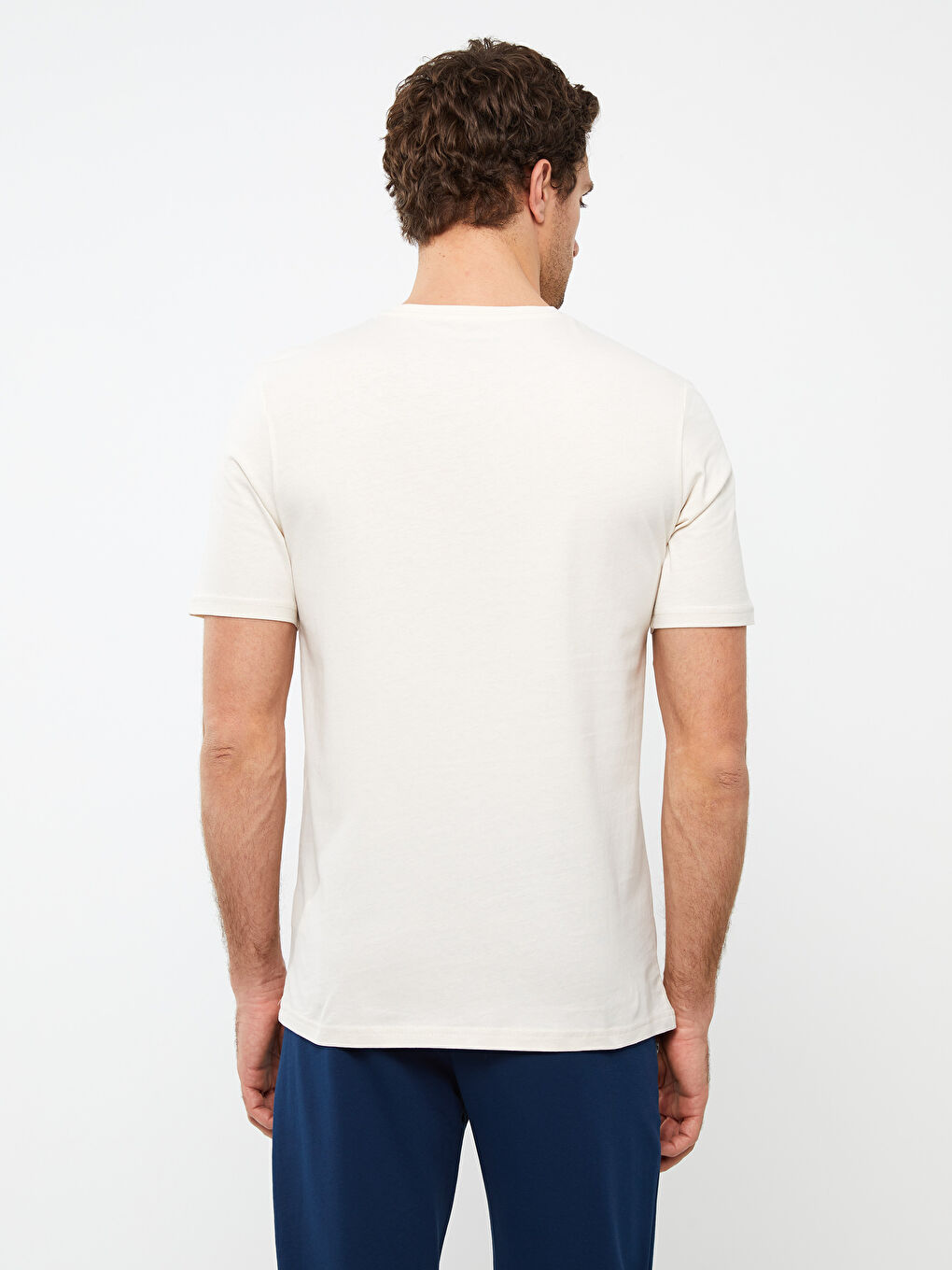 Crew Neck Short Sleeve Printed Combed Cotton Men's T-shirt-4