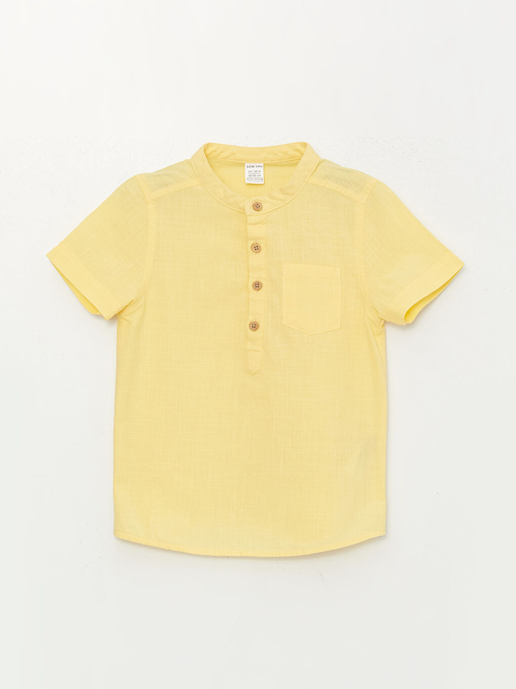 Сәби ұлдарға арналған тік жағалы қысқа жең жейде