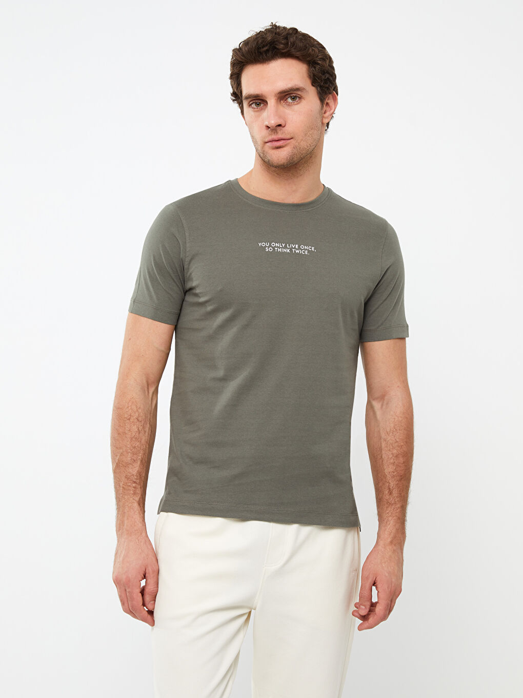 SOUTHBLUE Crew Neck Short Sleeve Printed Combed Cotton Men's T-shirt -S3AY10Z8-P5X