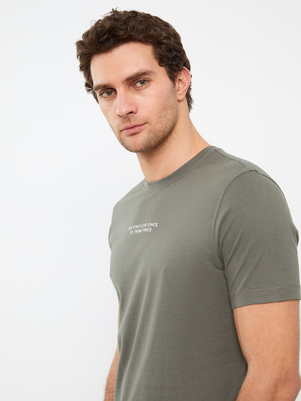 SOUTHBLUE Crew Neck Short Sleeve Printed Combed Cotton Men's T-shirt -S3AY10Z8-P5X