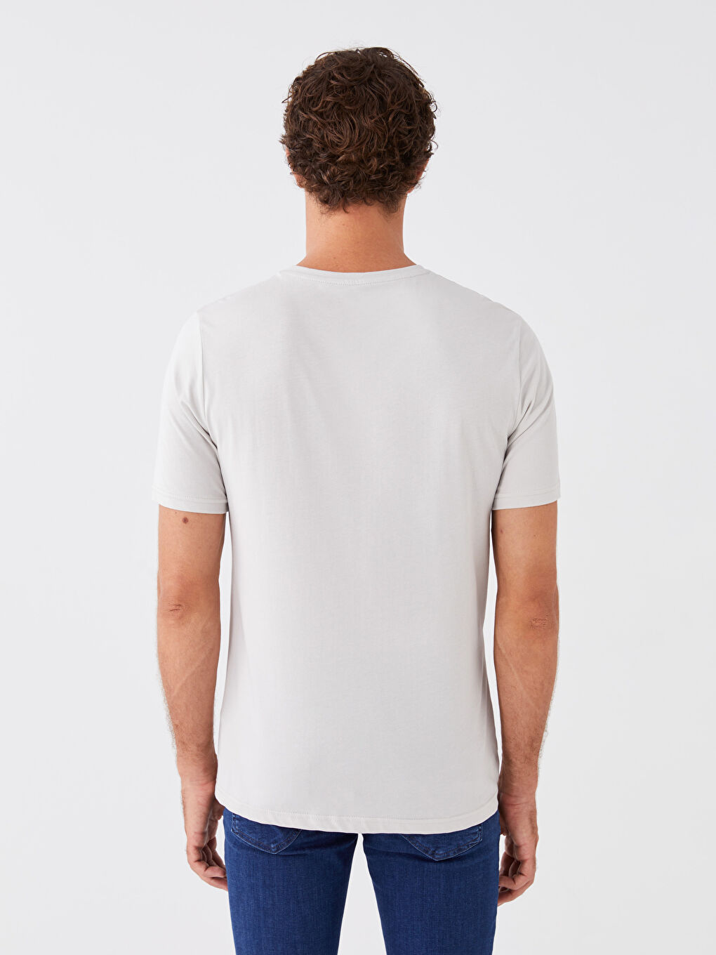 Tricou pentru Bărbați cu Guler Rotund, Mânecă Scurtă, Imprimat, din Bumbac Pieptănat-4