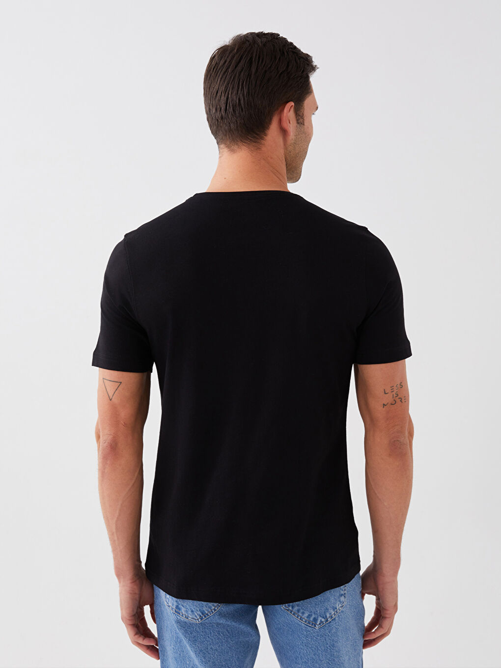 تيشيرت رجالي ياقة دائرية كم قصير مطبوع قطن ممشط-4