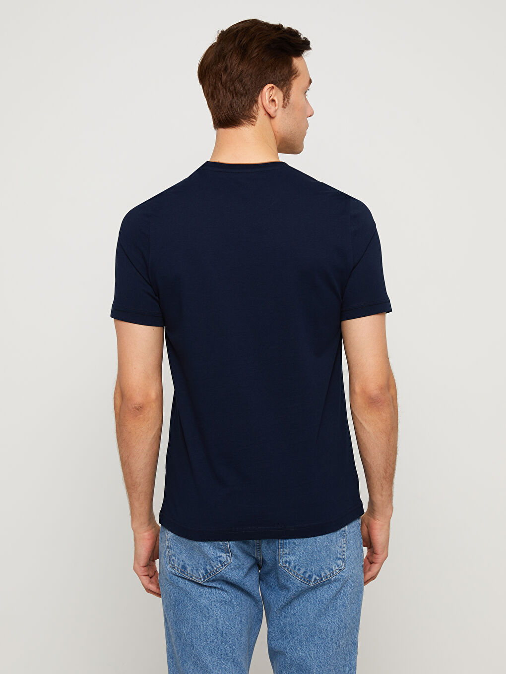 T-shirt en Jersey à Motifs à Manches Courtes et Col Rond pour Hommes-4