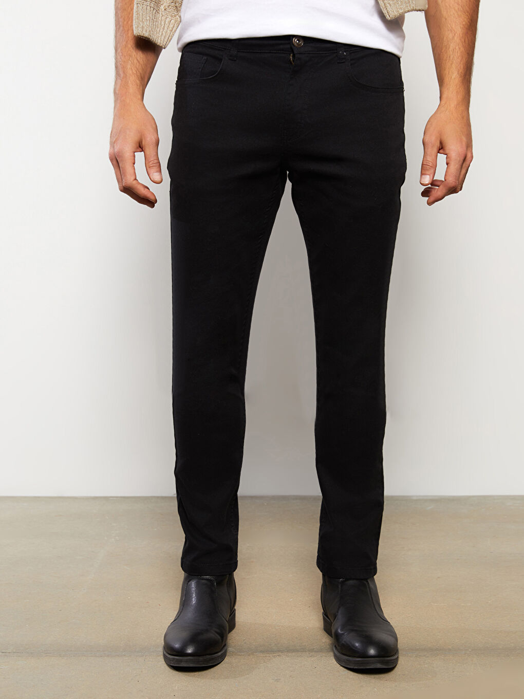 Siyah Slim Fit Erkek Pantolon-3