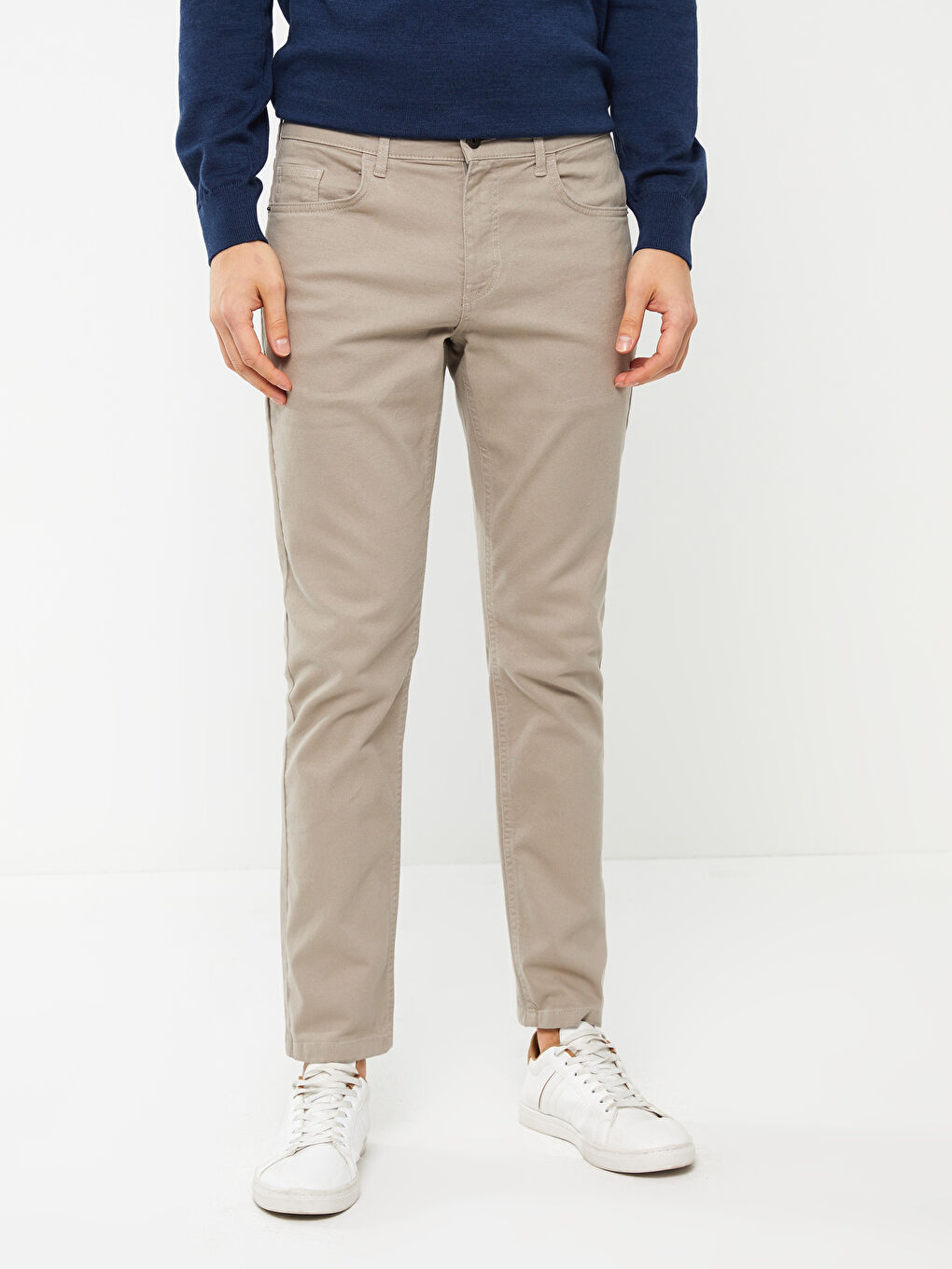 Bej Slim Fit Erkek Pantolon-2