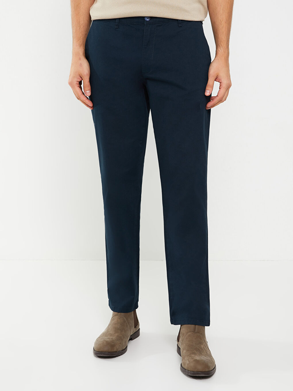 بنطلون تشينو بقماش جباردين بقصة عادية - للرجال-2