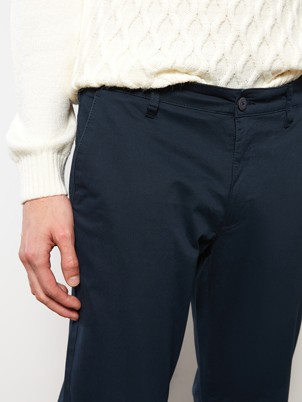 بنطلون تشينو جبردين رفيع - للرجال-2