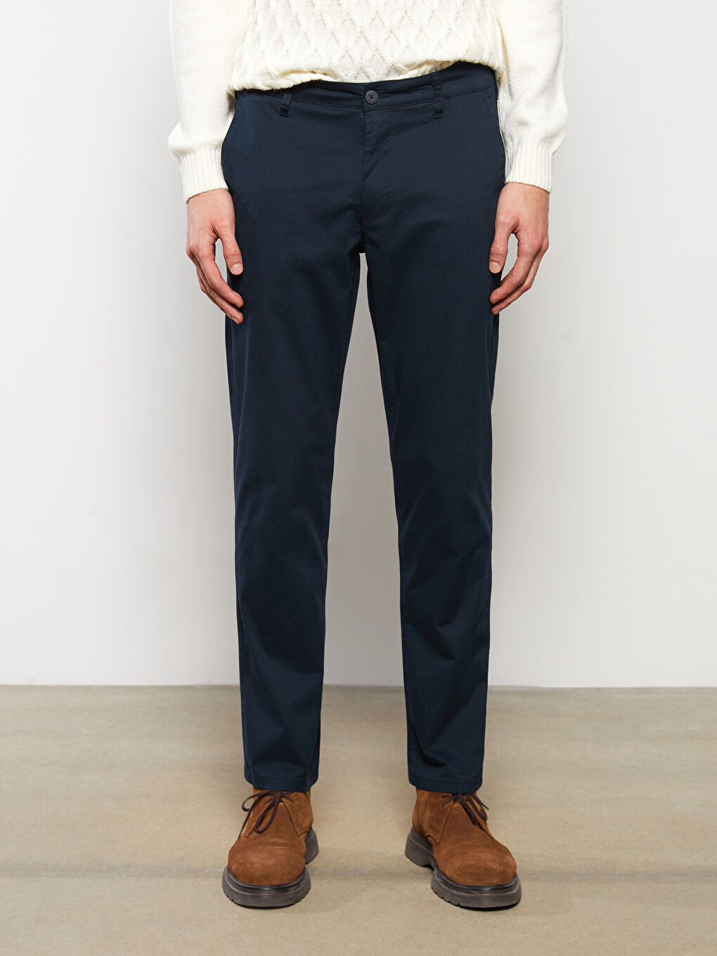 بنطلون تشينو جبردين رفيع - للرجال-3