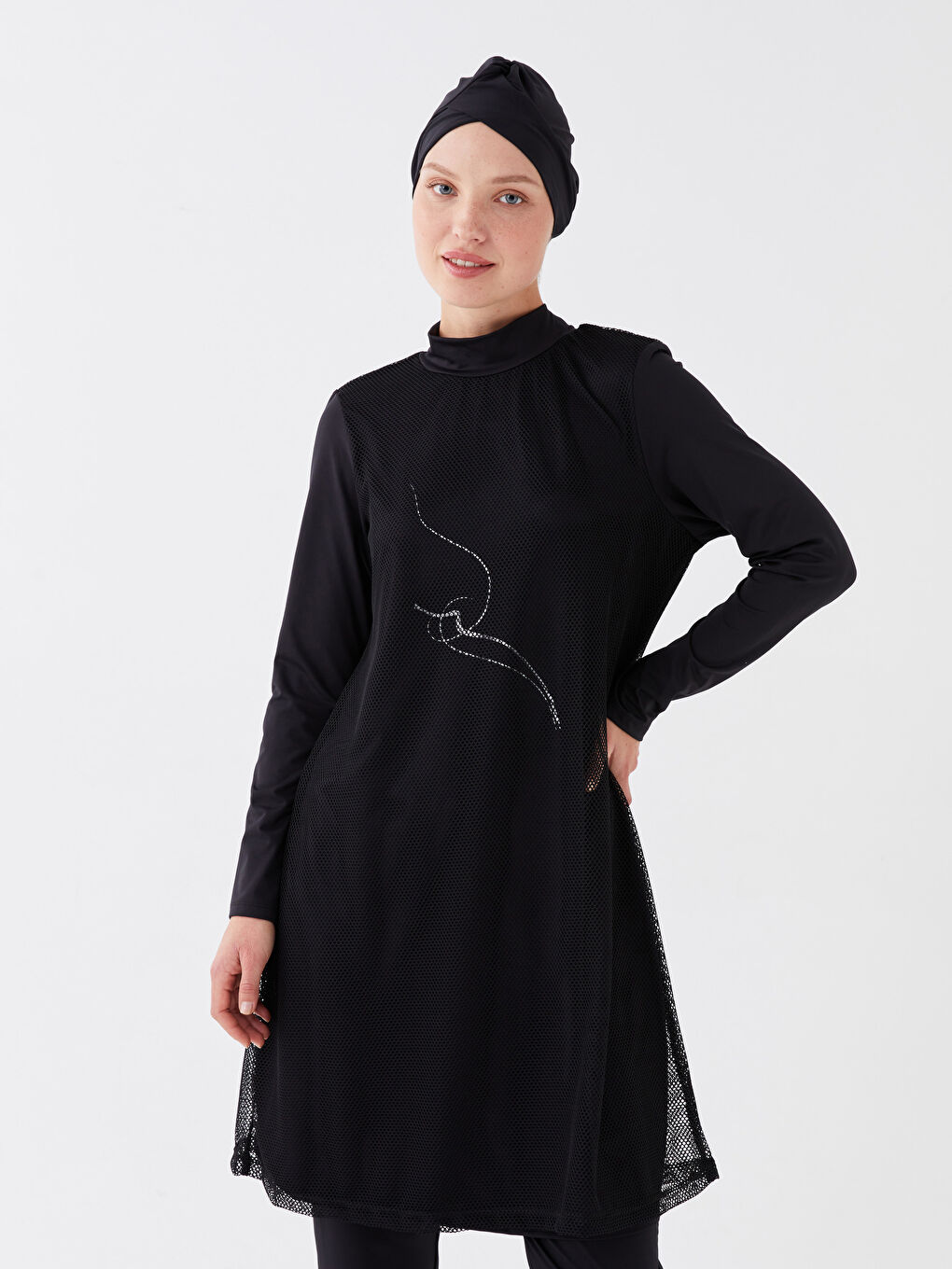 ملابس سباحة محتشمة أسود امرأة -S3AY35Z8-CVL