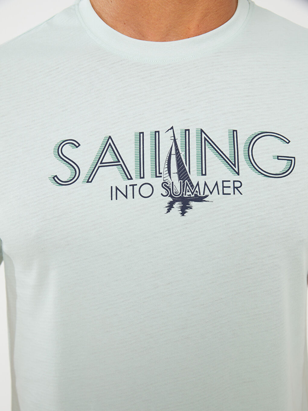 Crew Neck Short Sleeve Printed Combed Cotton Men's T-shirt-4