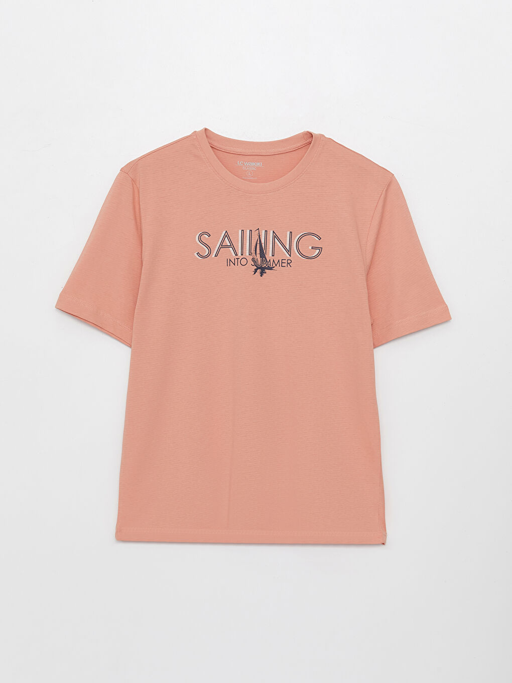 მრგვალი საყელო მოკლე სახელო ნაბეჭდი კომბინირებული ბამბის მამაკაცის მაისური-5