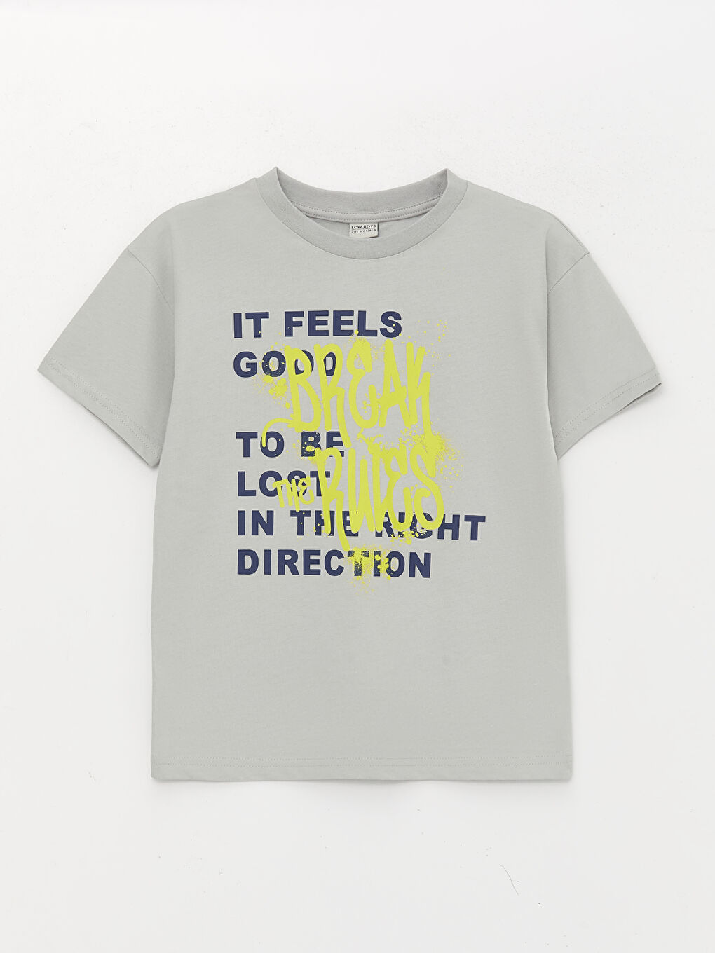 Gri Rahat Kalıp Erkek Çocuk Tişört ve Şort-1