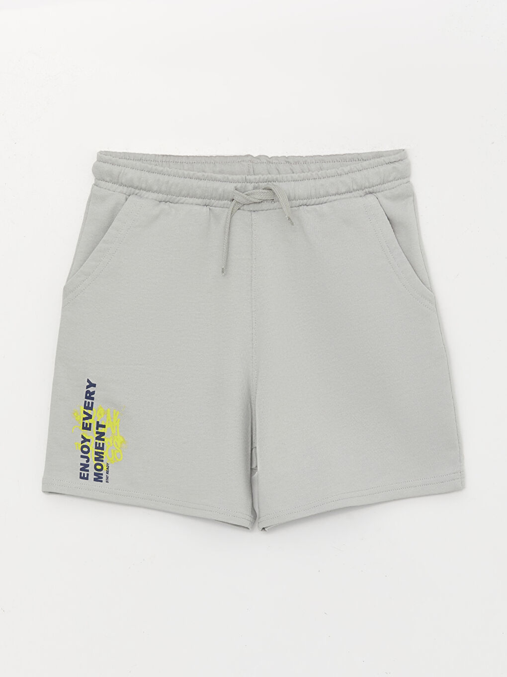 Gri Rahat Kalıp Erkek Çocuk Tişört ve Şort-2