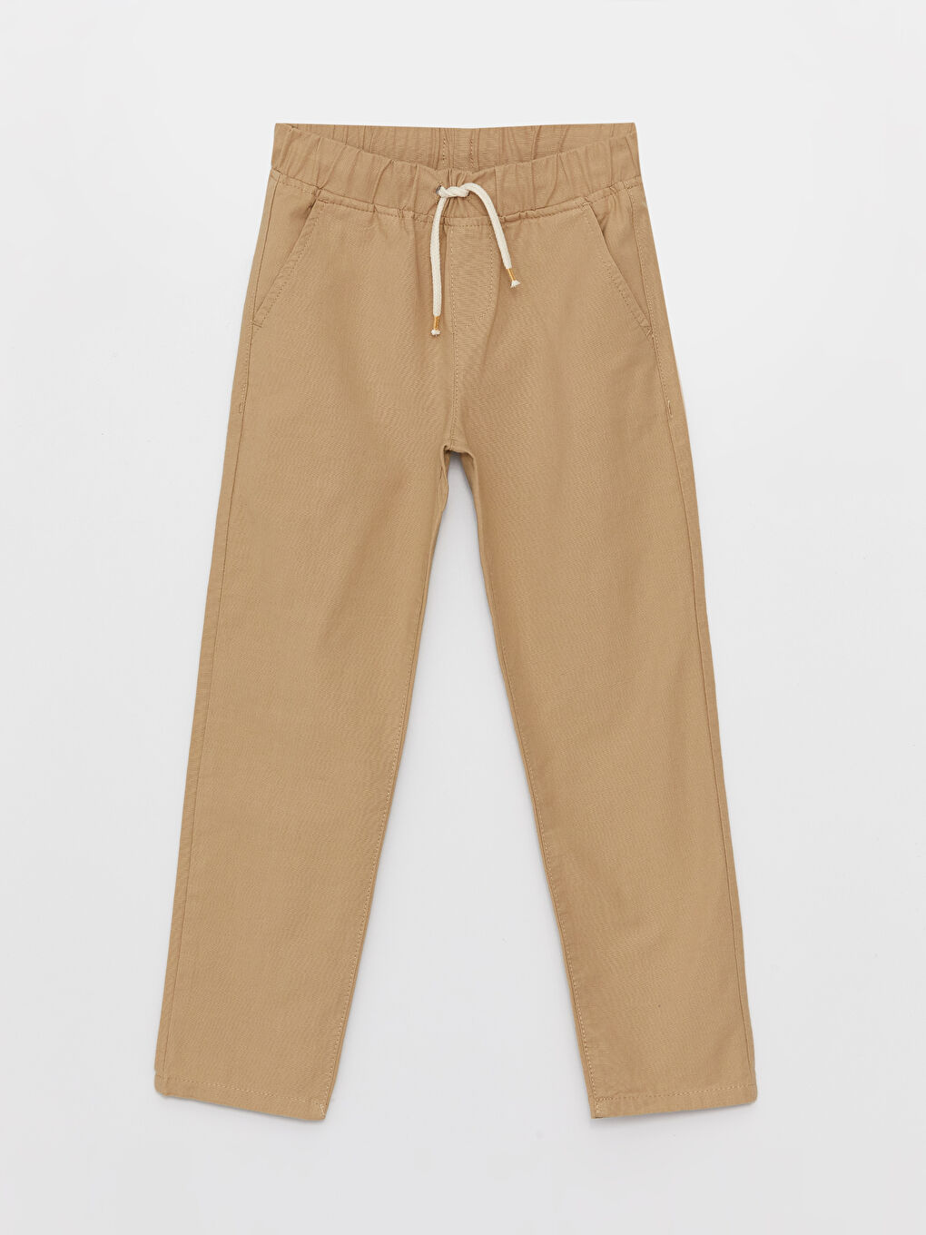 Bej Beli Lastikli Basic Erkek Çocuk Pantolon