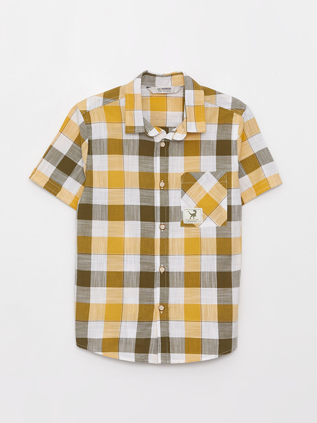 Plaid Short Sleeve Boys' Shirt -S3AY74Z4-LQ2