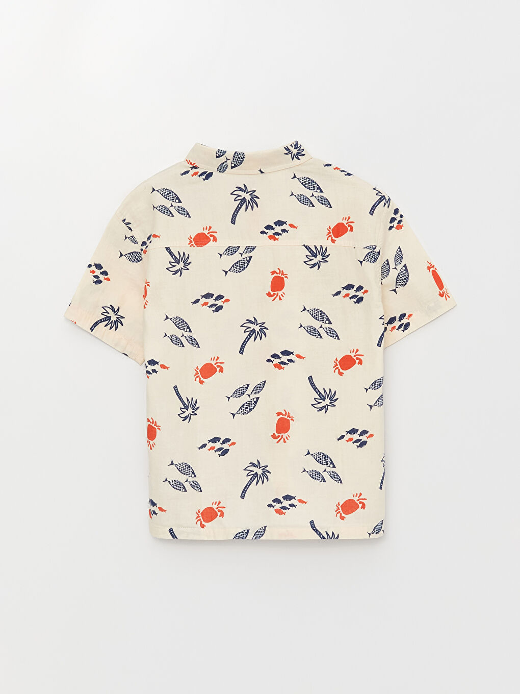 Ekru Rahat Kalıp Müslin Erkek Çocuk Gömlek-1