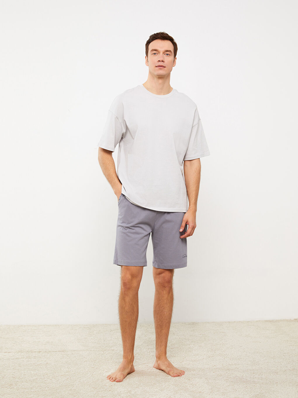 Шорты мужские пижамные зауженные-1