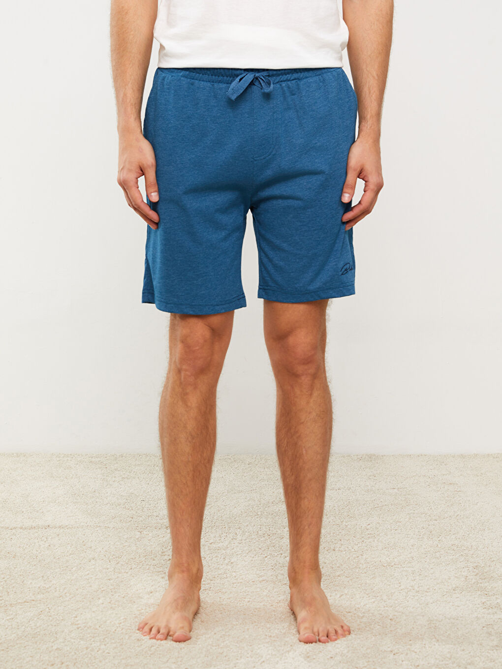 Petrol Slim Fit Erkek Pijama Alt Şort-3