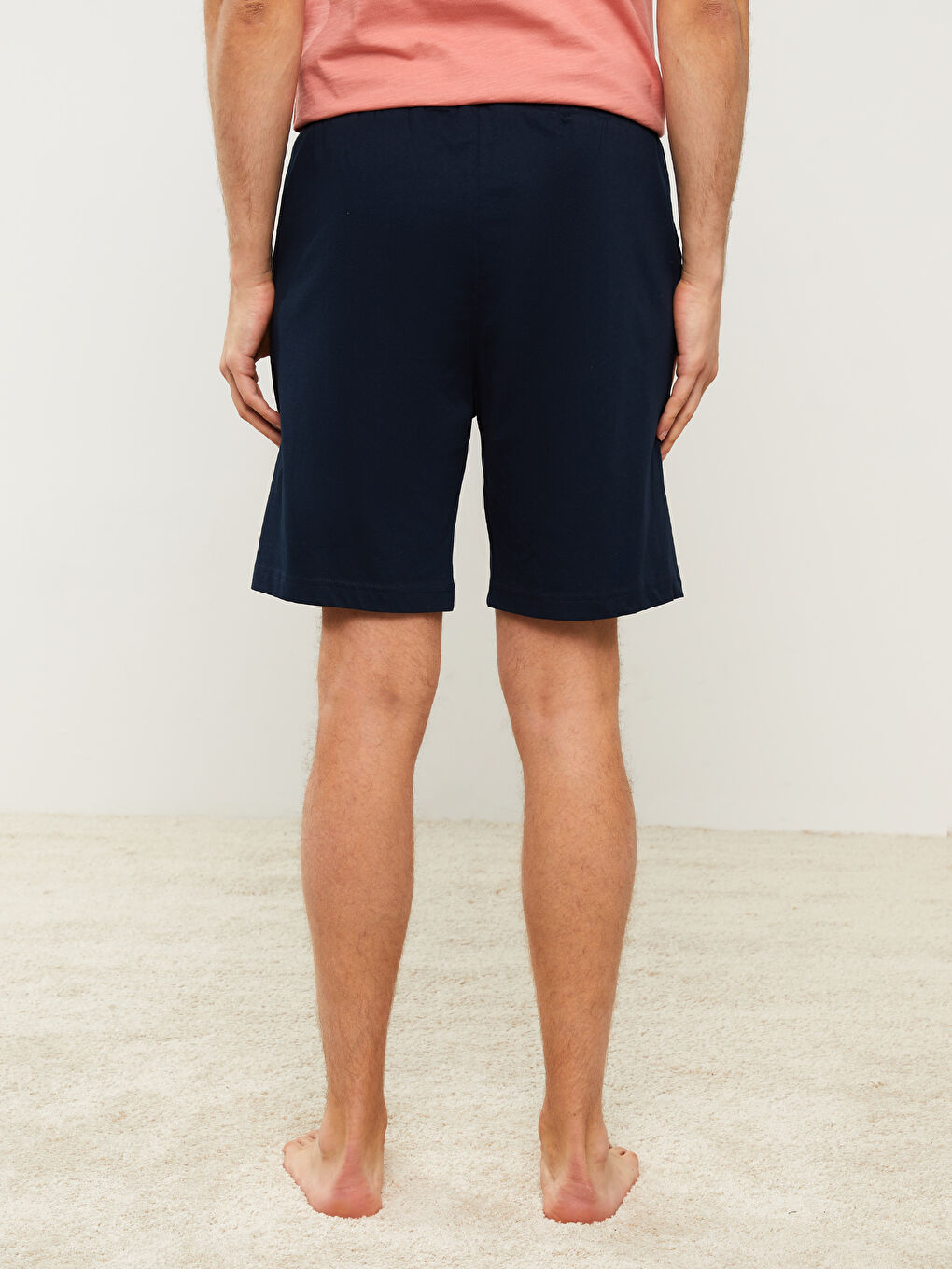 Lacivert Slim Fit Erkek Pijama Alt Şort-3