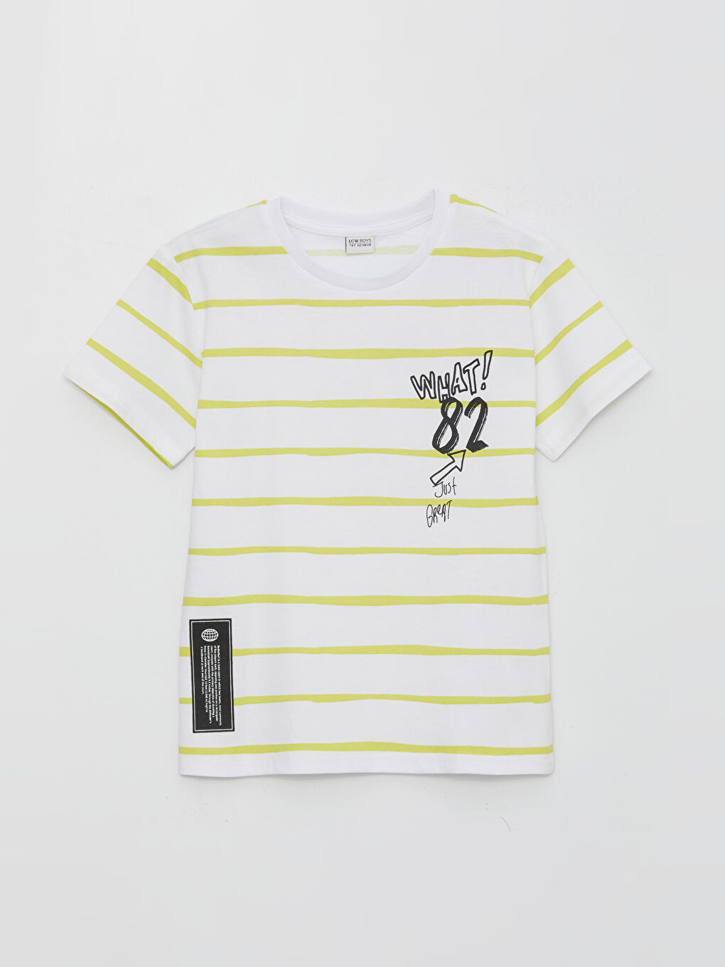 Tricou pentru Băieți cu Guler Rotund Imprimat și Mânecă Scurtă