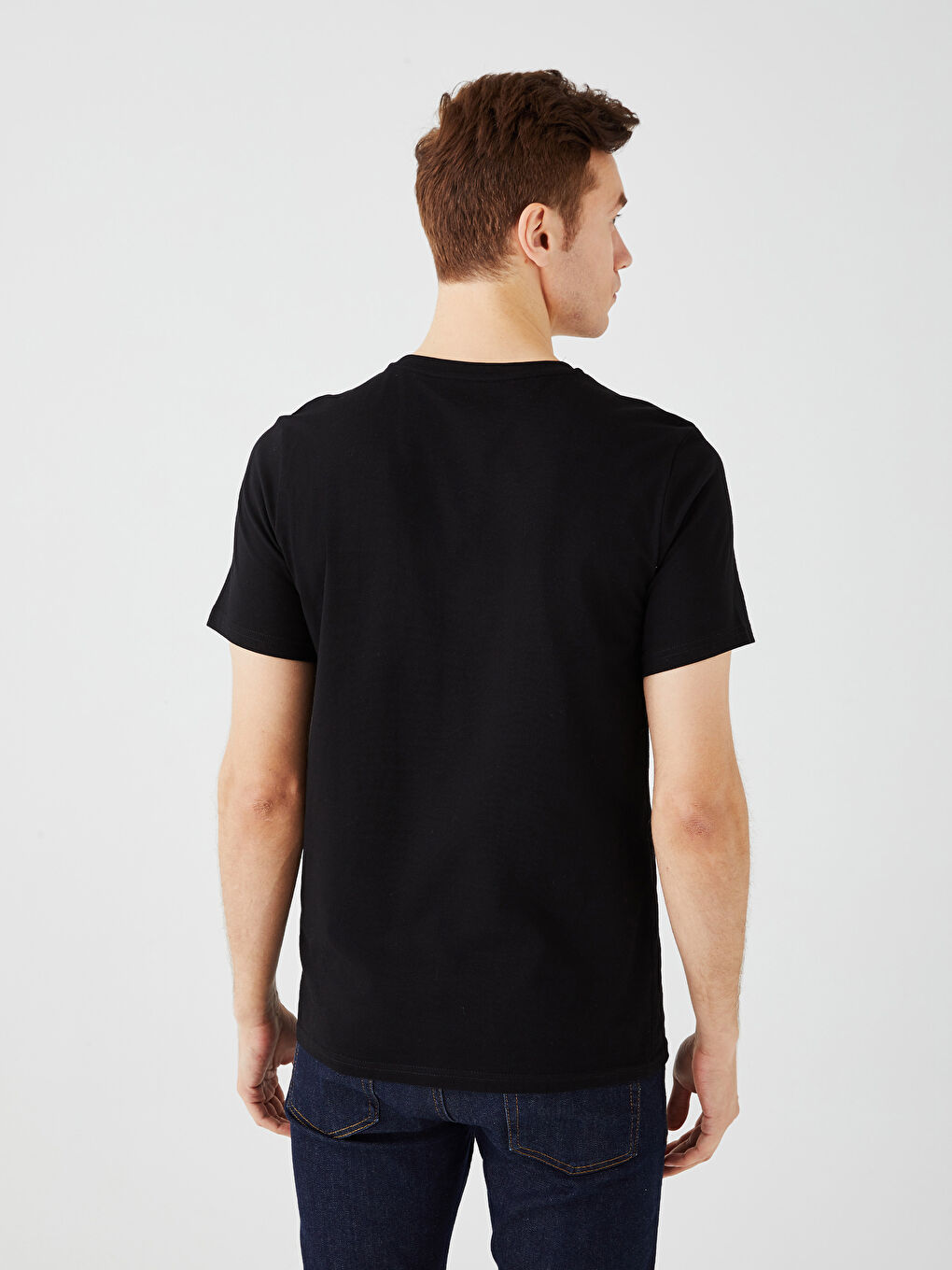 تي شيرت رجالي مطبوع بكم قصير وكول مدور-4