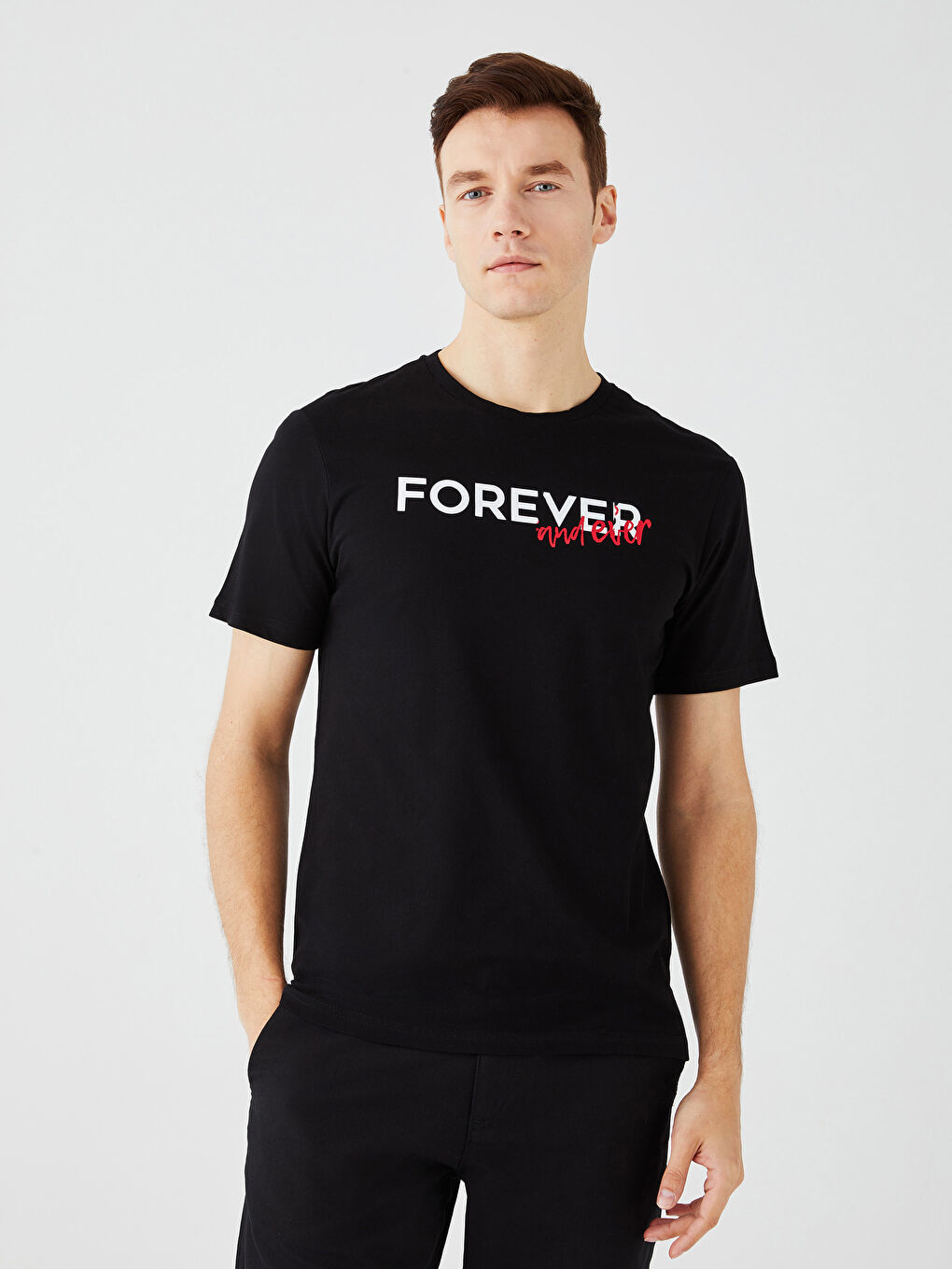 Crew Neck Short Sleeve Printed Combed Cotton Men's T-shirt