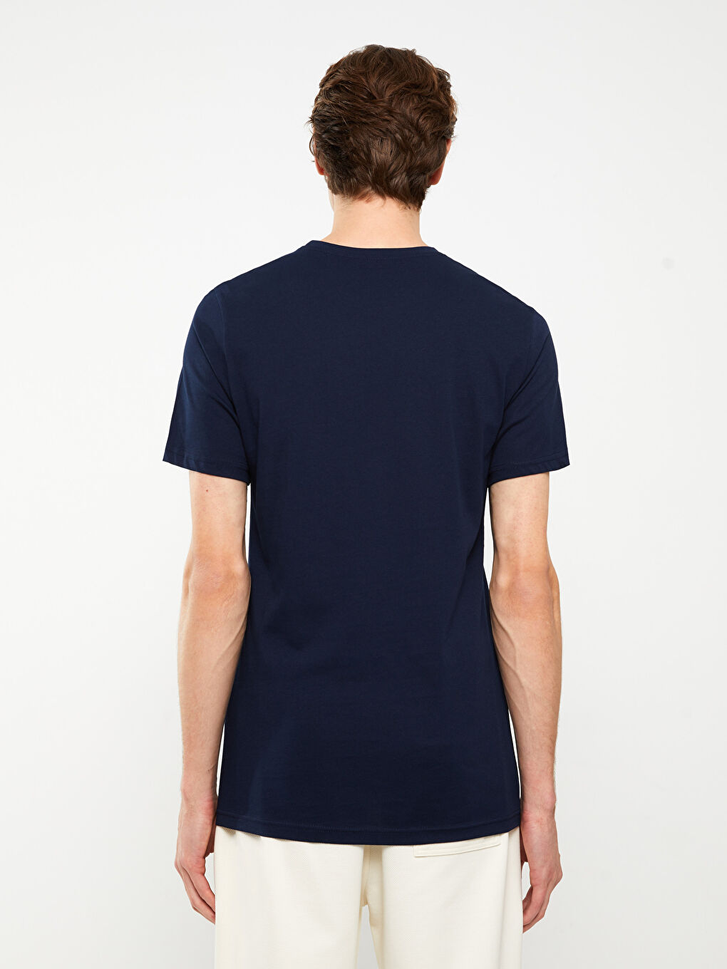 Crew Neck Short Sleeve Printed Combed Cotton Men's T-shirt -S3BA16Z8-Q9E