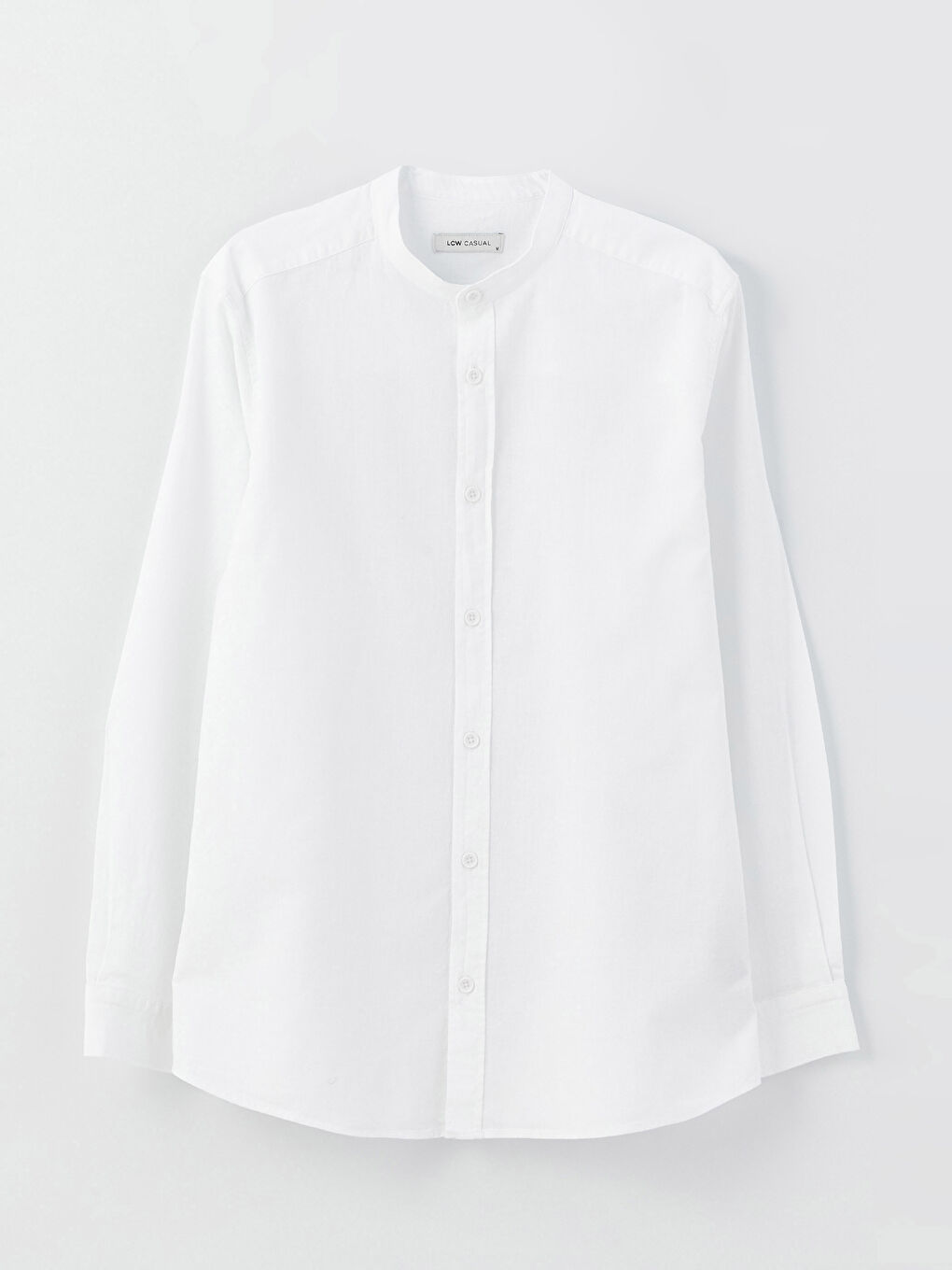 Regular Fit Long Sleeve Linen Blend Men's Shirt-5