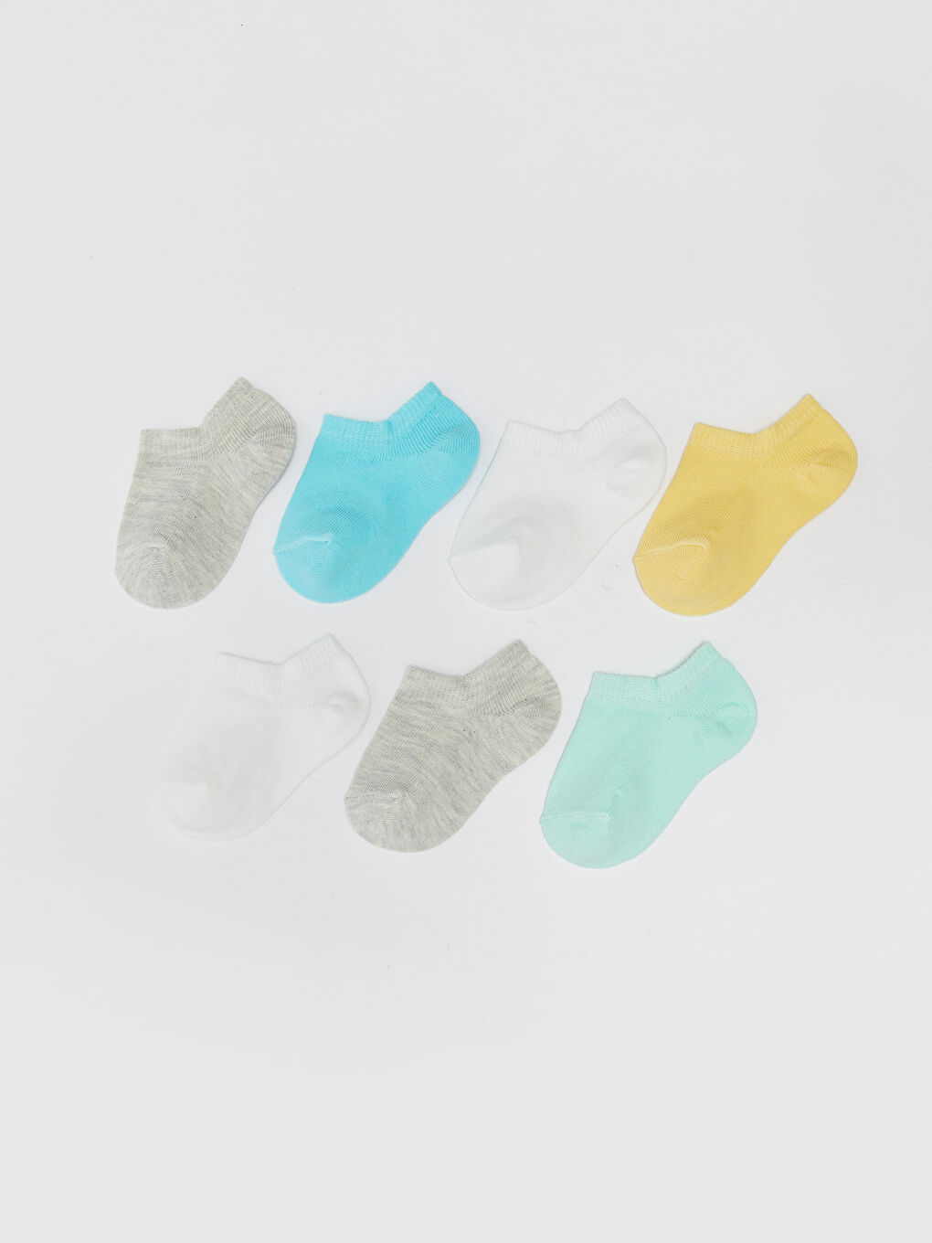 Beyaz Basic Erkek Bebek Patik Çorap 7'li
