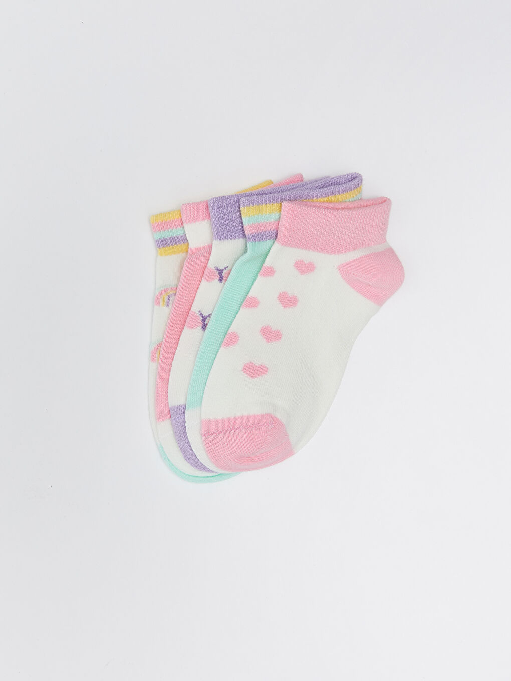 جوارب رياضية مطبوعة للبنات الرضع عبوة من 5 قطع-2