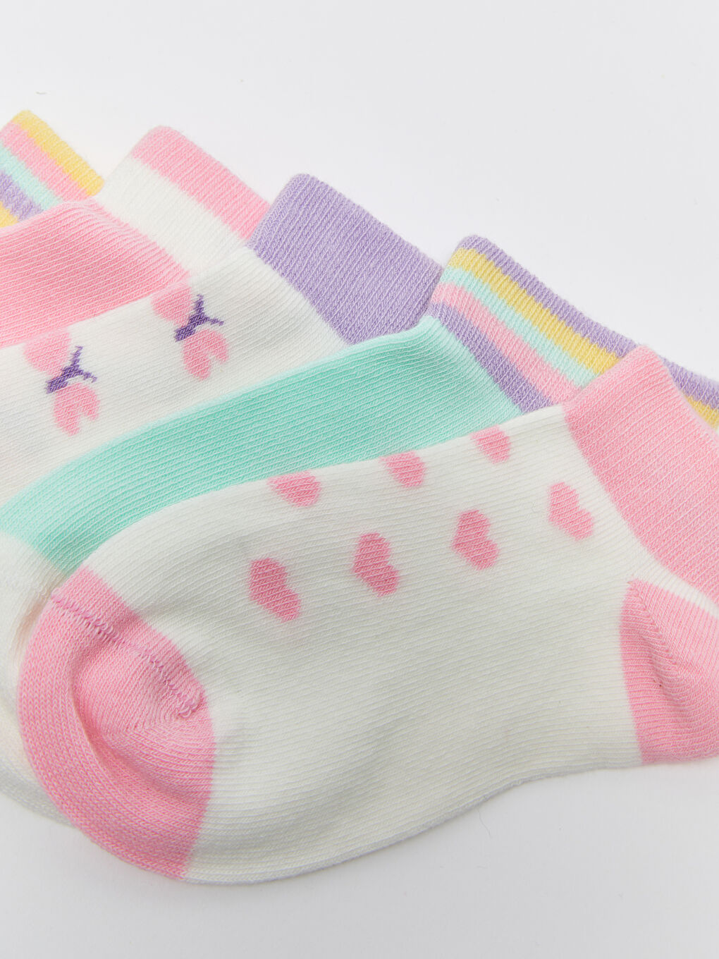 جوارب رياضية مطبوعة للبنات الرضع عبوة من 5 قطع-3