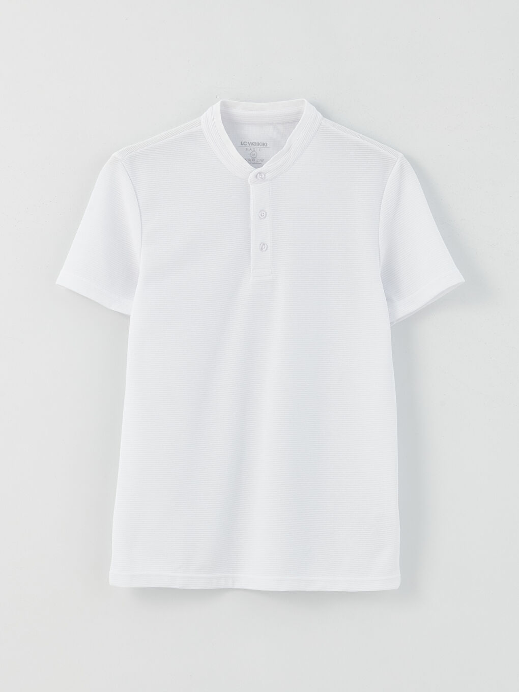 T-shirt à Manches Courtes avec Col Mao pour Hommes-5