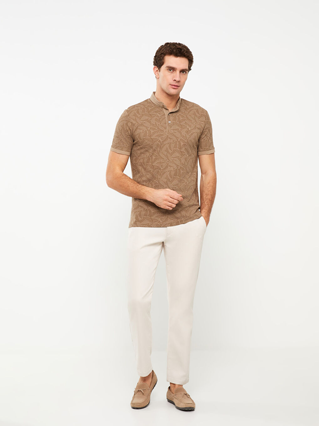 Tricou pentru Bărbați cu Guler de Judecător, Mânecă Scurtă, Cu Model, Pique-2