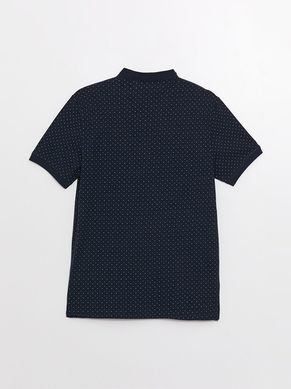 تي شيرت للرجال بياقة مندرين كم قصير بيكيه منقوش-6