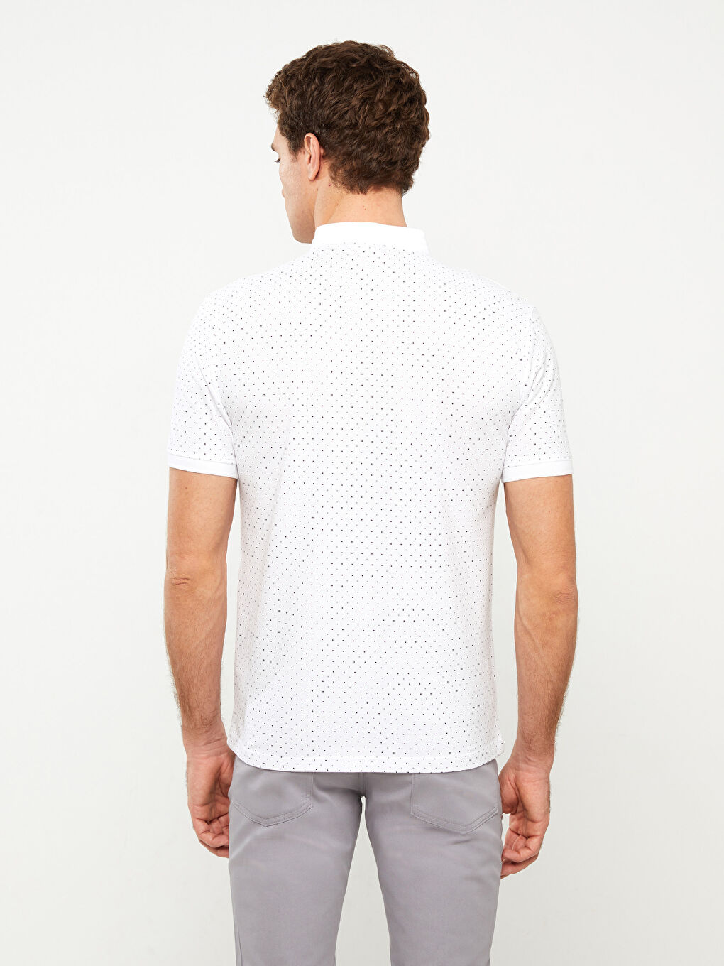 Grandad Collar Short Sleeve Patterned Pique Men's T-Shirt-4